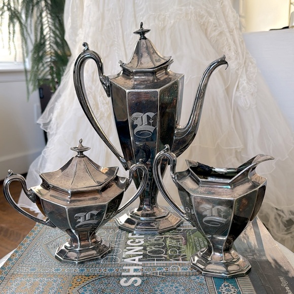 Antique 1920 Reed and Barton, silver plated tea set
